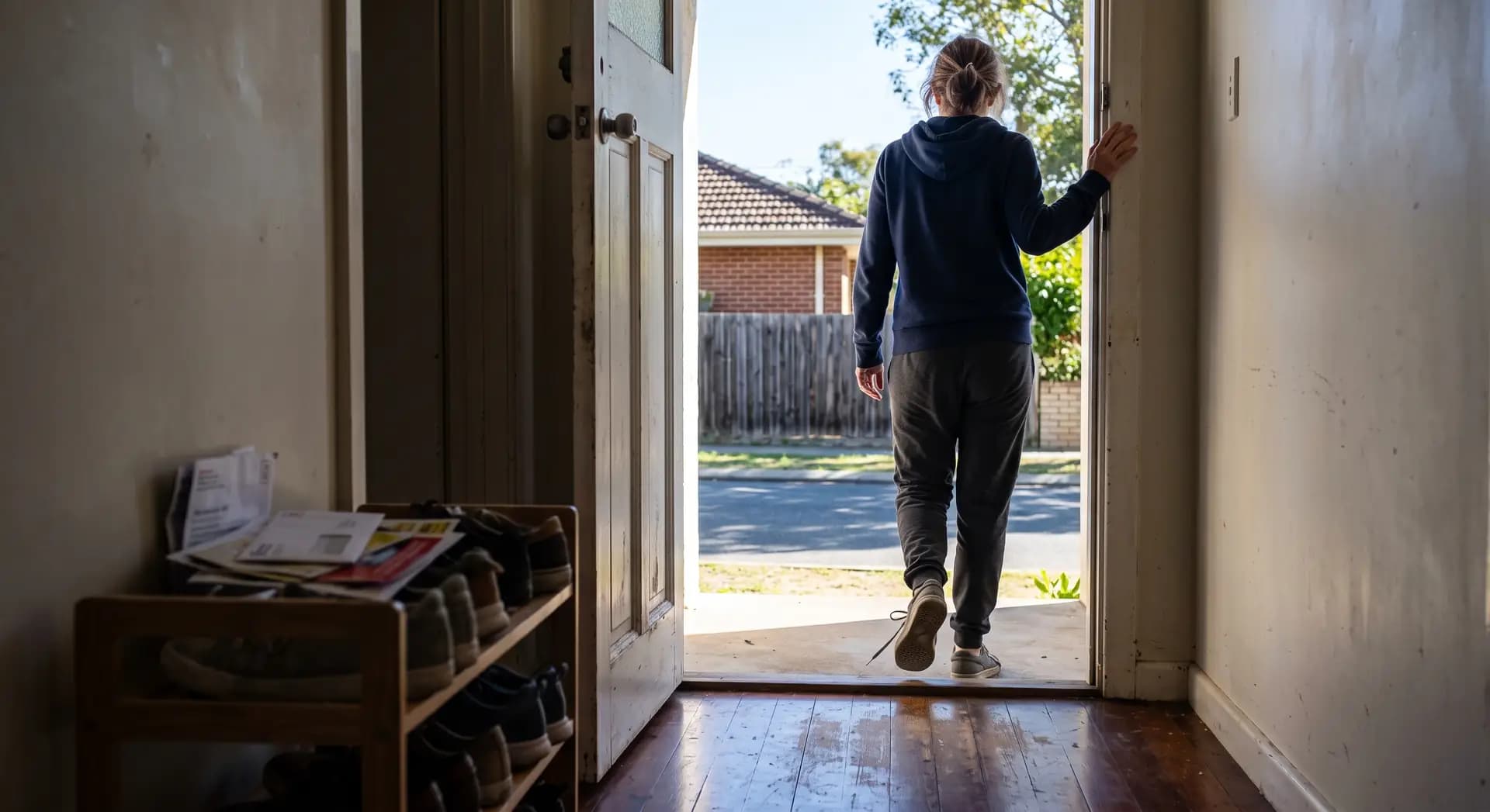 Stepping out the front door into the morning