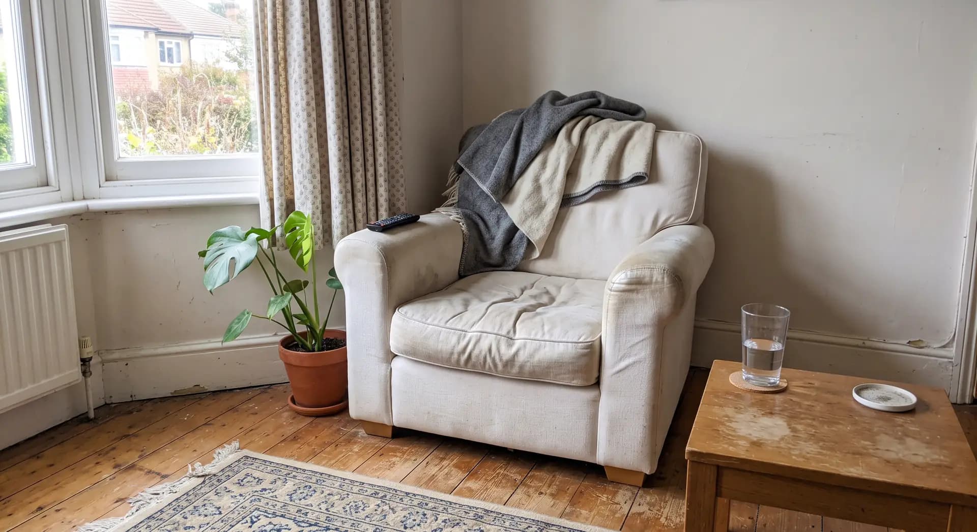 A chair by a window in the consulting room