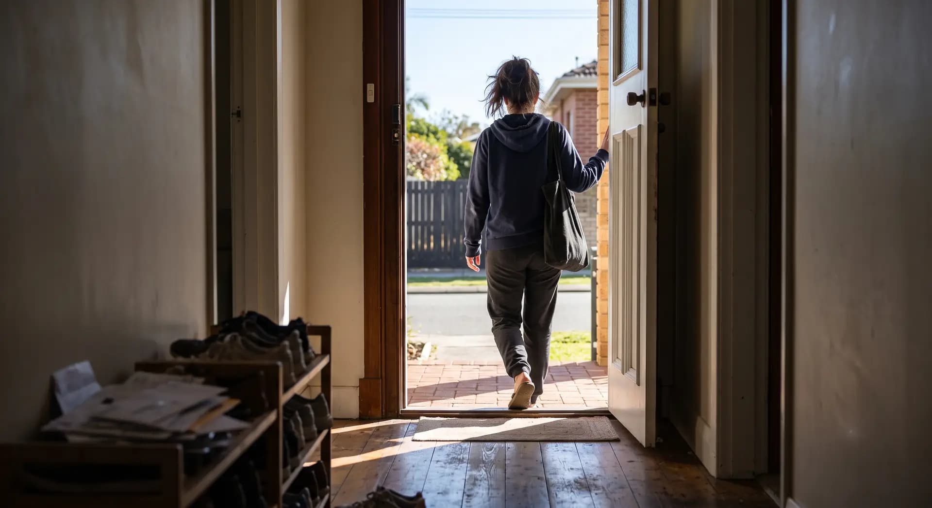 Stepping out the front door into the morning